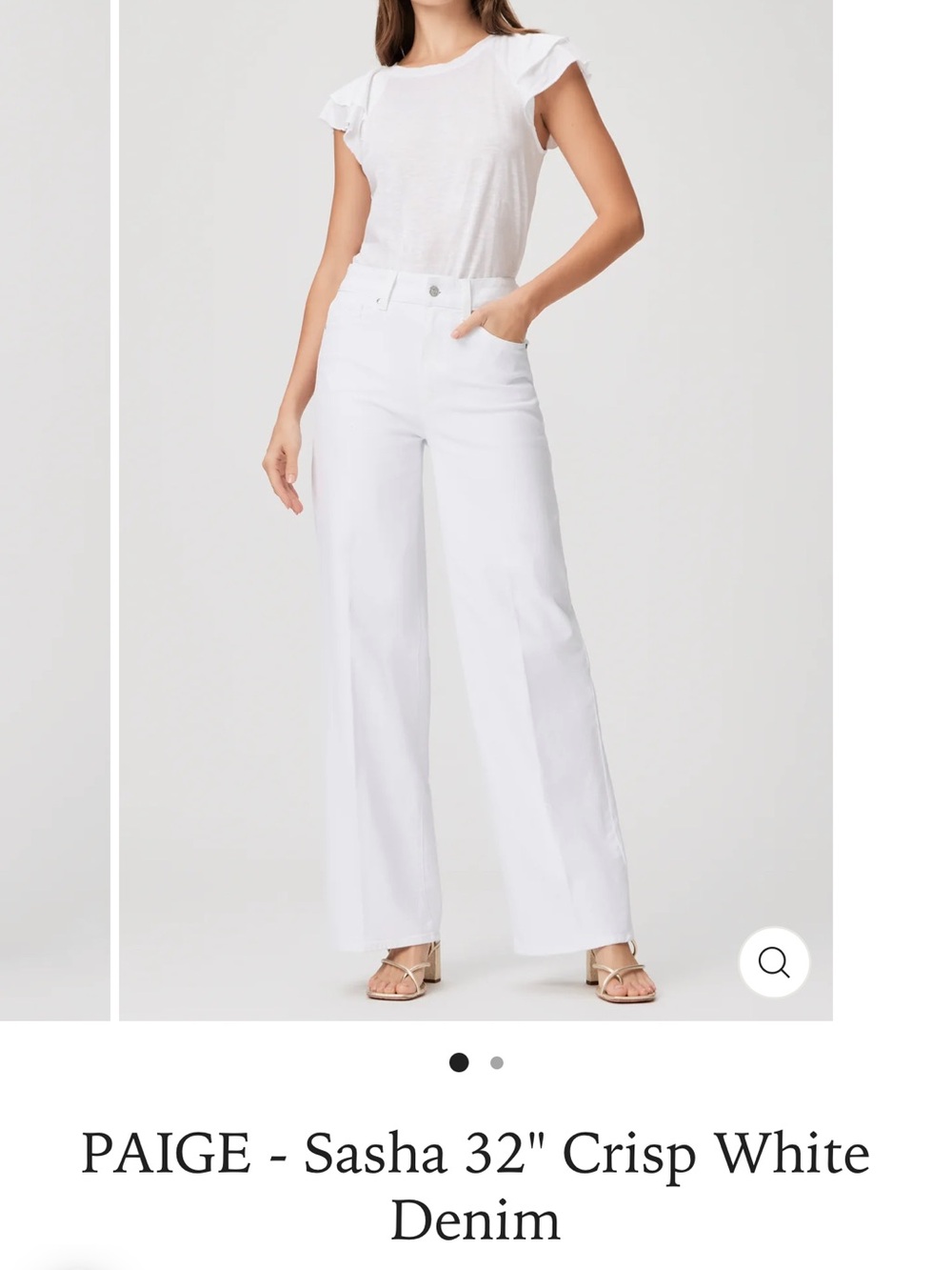 PAIGE White Wide-Leg Sasha Denim Jeans